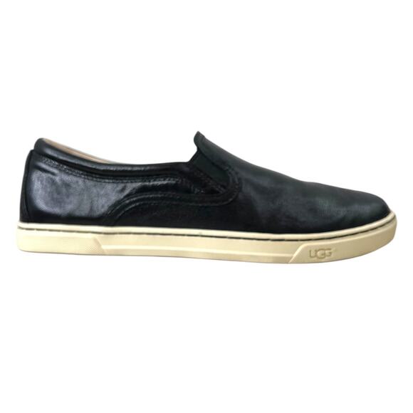UGG the Fierce Black Leather Slip-On Sneaker in Black Women’s 9.5 - Picture 5 of 10
